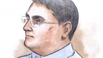 A court sketch of Bradley Edwards