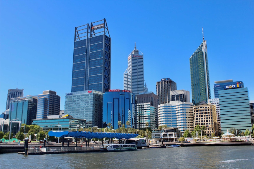 City skyline viewed from water