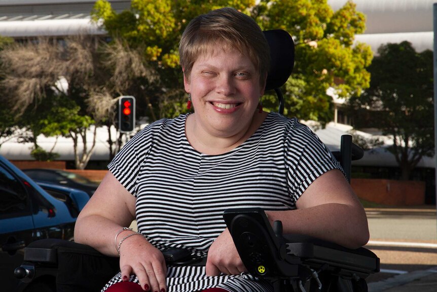 Portrait of a woman in a wheelchair in Newcastle West.