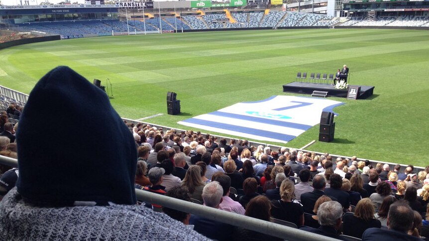 Paul Couch's number seven guernsey laid out at Kardinia Park in Geelong.
