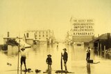 Charlotte Street in Brisbane during the 1893 floods
