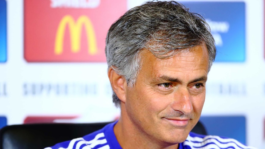 Chelsea manager Jose Mourinho speaks during a press conference on July 2015.