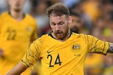 Martin Boyle scores for Australia against Lebanon