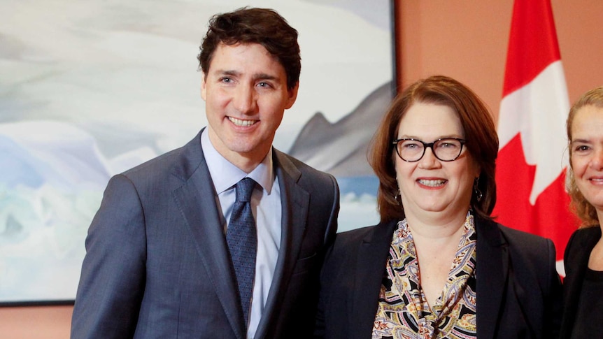 Justin Trudeau is seen with jane Philpott after a Cabinet reshuffle in January.