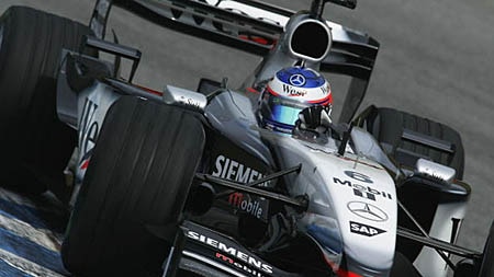 McLaren's Kimi Raikkonen in car, Brazilian GP