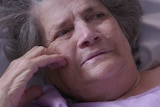 Close-up of face of 82-year-old patient Alice Mather, who is in Caboolture Hospital, north of Brisbane.