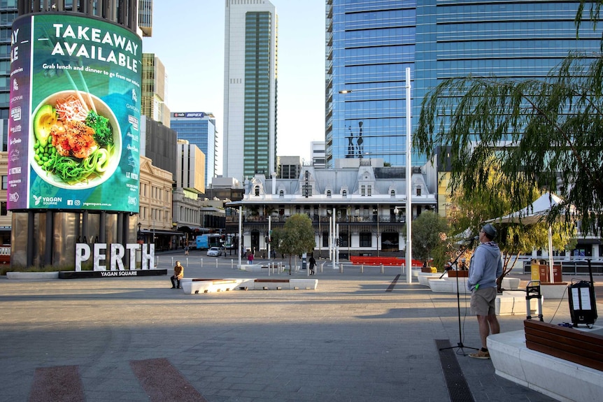 An empty public open space in central Perth