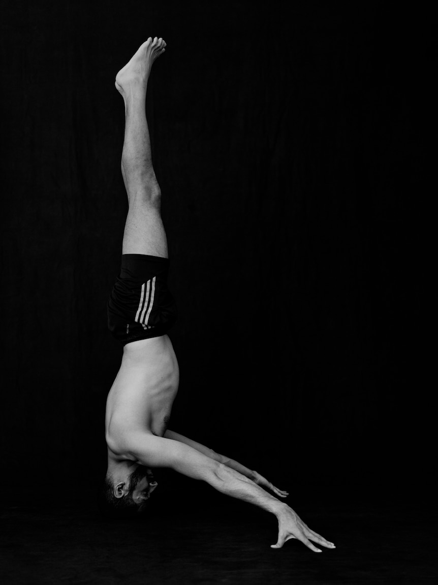 Bhanu Bhatnagar does the headstand pose