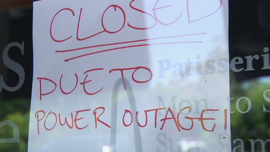 Closed businesses due to power outages