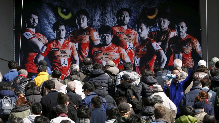 Fans arrive for the Sunwolves' first Super Rugby game