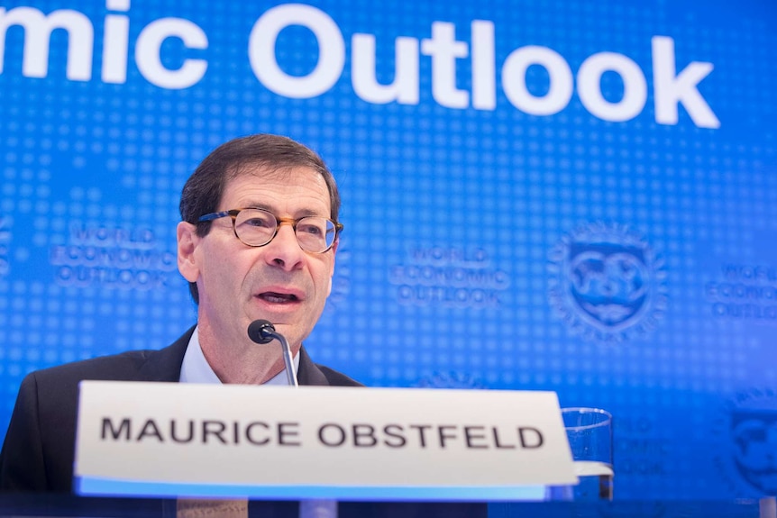 IMF chief economist Maury Obstfeld at the World Economic Outlook press conference in Washington, DC.
