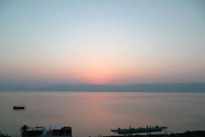 The Sea of Galilee at sunrise