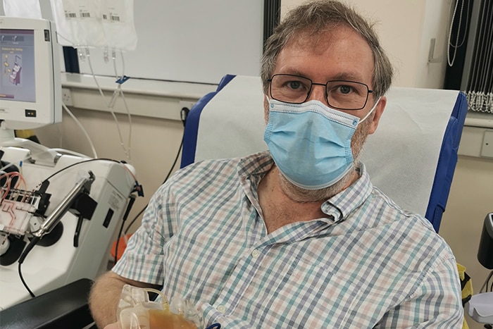 Dr Ian Frayling donating antibodies and serum to studies