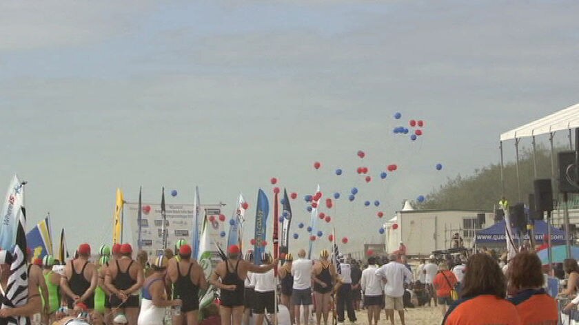 Supporters and teammates released red and blue balloons in Mr Bird's honour.