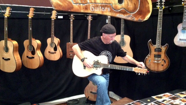 Guitar maker at the 2014 Tasmanian Craft Fair