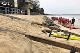 Heavy sand erosion at Noosa Beach