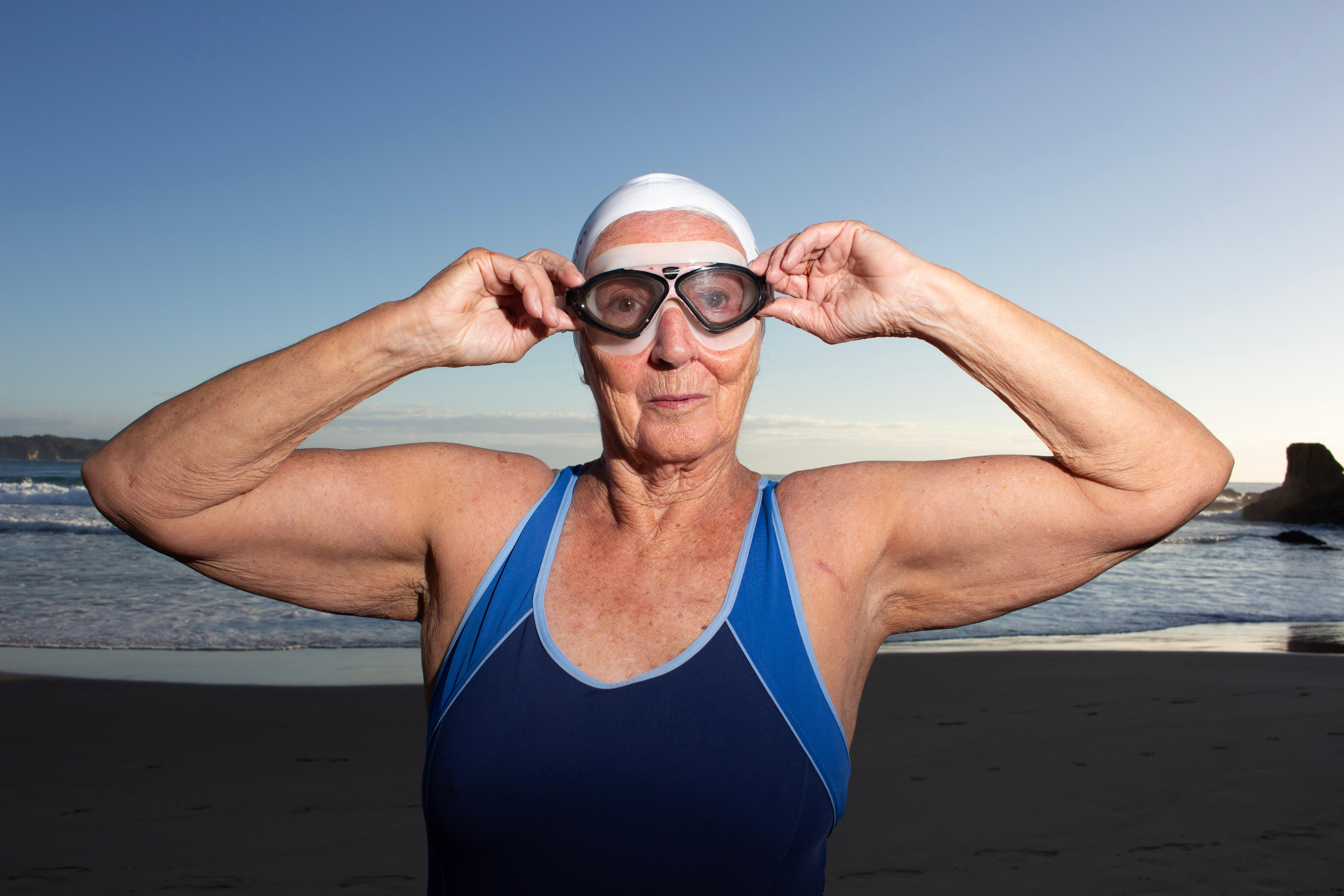 a woman with her goggles