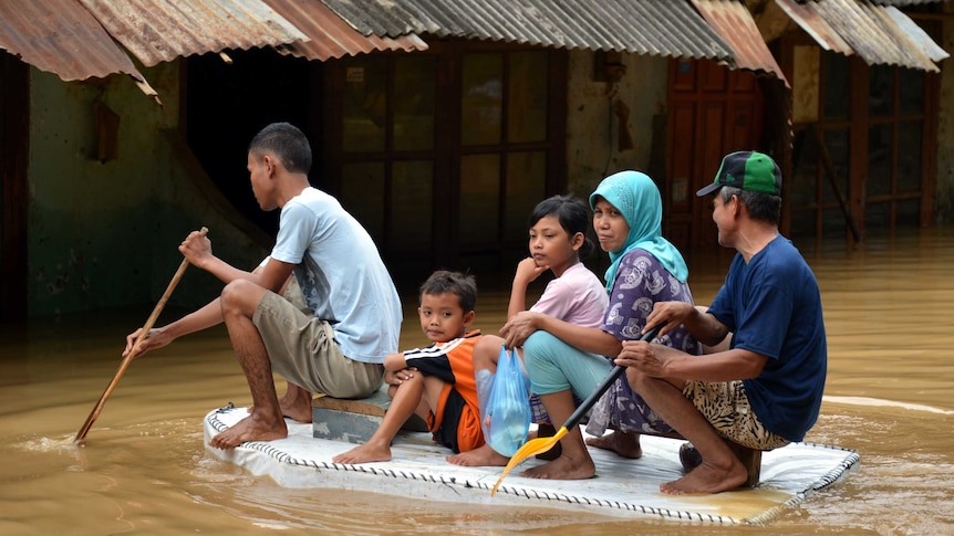 Floodwaters swamp Indonesian capital