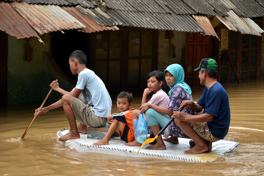 Floodwaters swamp Indonesian capital