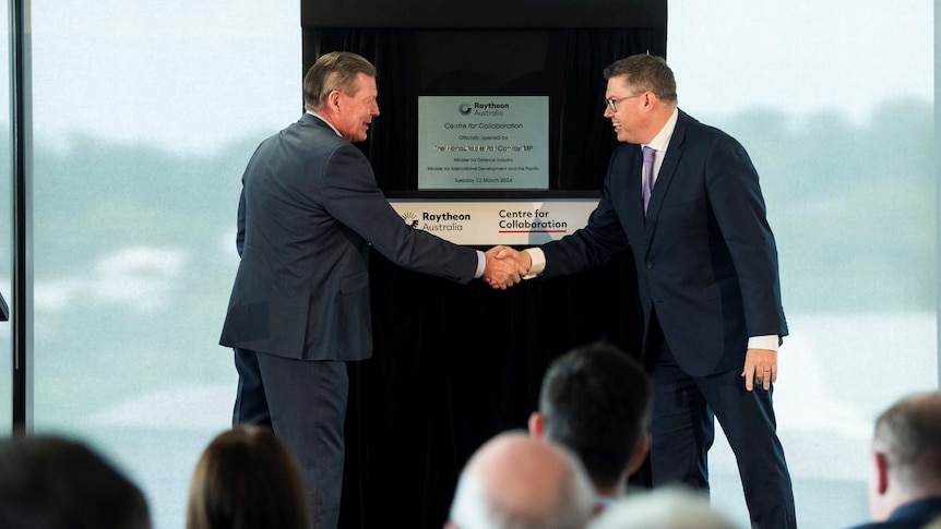 Michael Ward with Defence Industry Minister Pat Conroy.