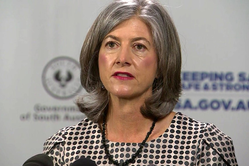 SA Chief Public Health Officer Nicola Spurrier at a media conference.