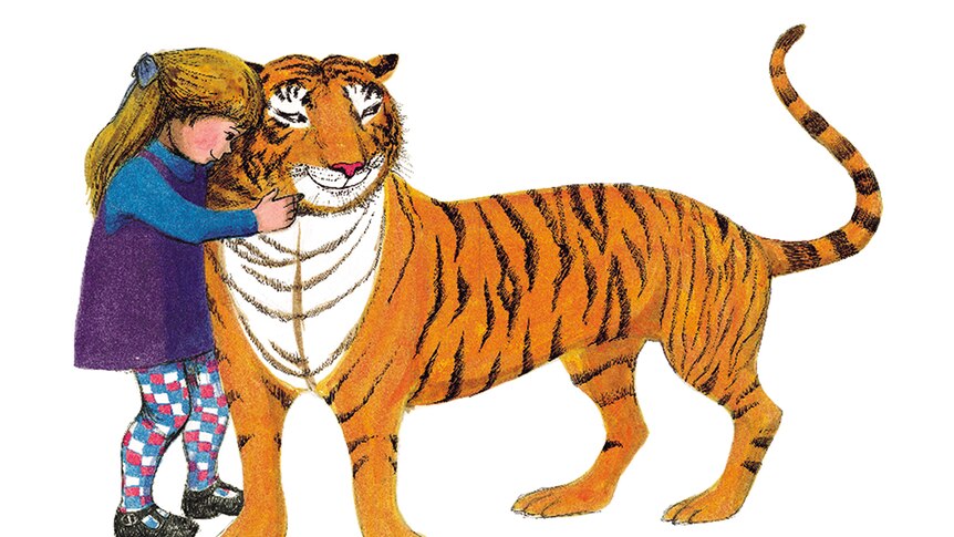 An illustration from author Judith Kerr's popular 1968 children's book, The Tiger Who Came to Tea.
