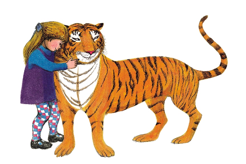 An illustration from author Judith Kerr's popular 1968 children's book, The Tiger Who Came to Tea.