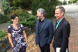 Tasmanian Greens MPs Cassy O'Connor, Kim Booth (leader), Nick McKim.