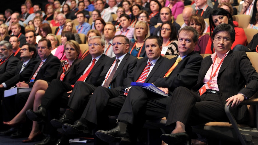 Ministers at ALP conference in Sydney (Paul Miller: AAP)