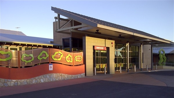 The front of the Kalgoorlie Health Campus Emergency Department entrance