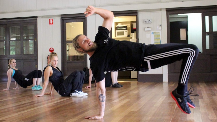 James Barry from Phly Crew teaching hip-hop to teachers in Canberra.
