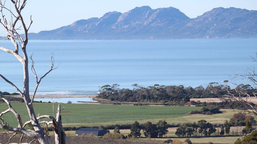 View of the Freycinet Peninsula from Cambria