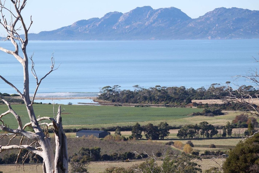 View of the Freycinet Peninsula from Cambria