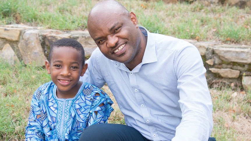 Kingsley Omosigho with his son Simeon