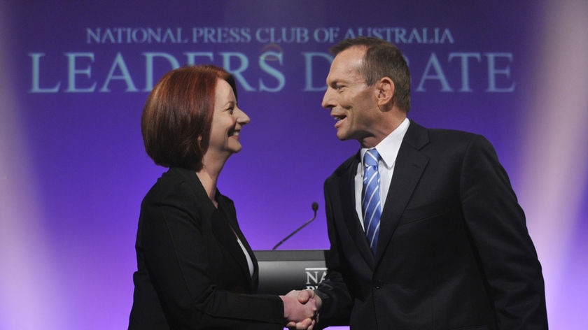 Julia Gillard and Tony Abbott (AAP: Alan Porritt) 340