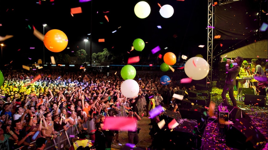 The Flaming Lips performing in a shower of confetti at WA's Southbound Festival 2015