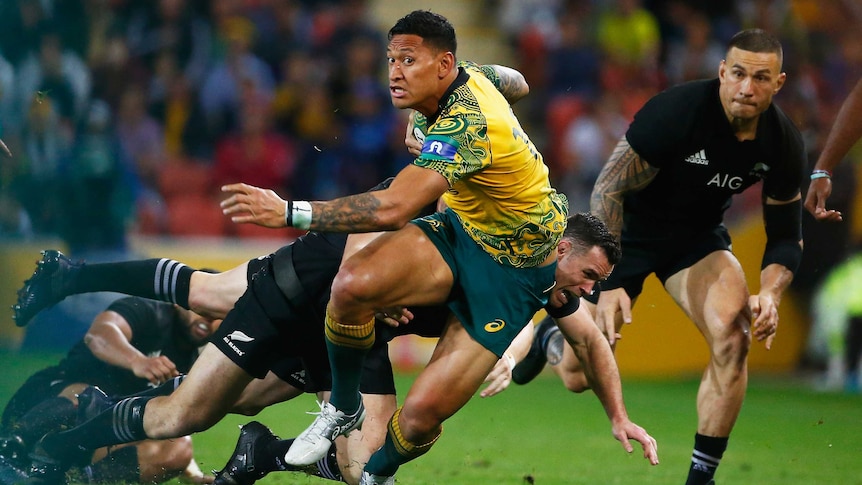Australia's Israel Falou in action during the Bledisloe Cup match in 2017.