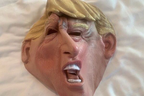 A Donald Trump mask.