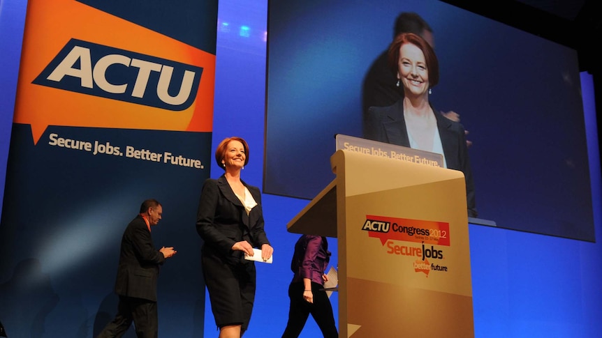 Gillard addresses ACTU Congress