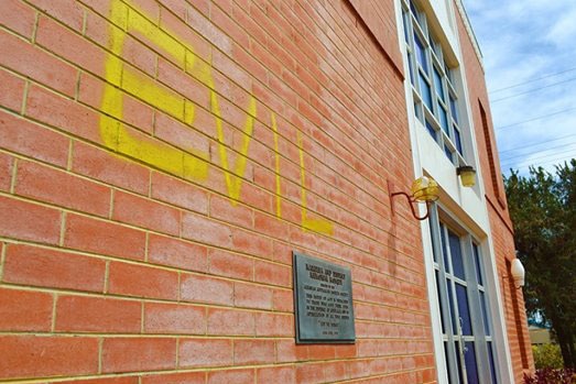 Vandals targeted the Mareeba Mosque on September 2014, painting the word 'Evil' near the main entry.