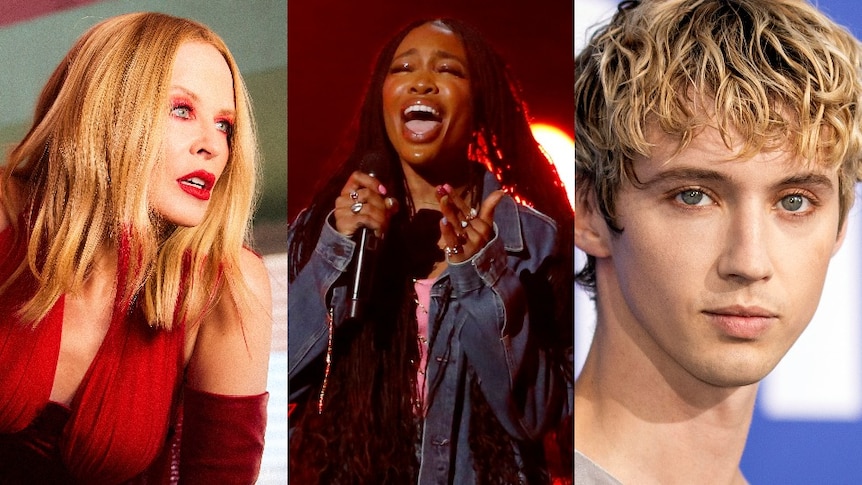 L-R: Kylie Mingue, SZA, Troye Sivan