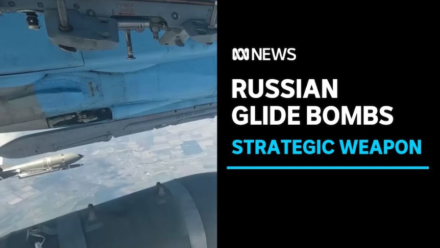 Russian Glide Bombs, Strategic Weapon: A close-up of the underside of a Russian military jet