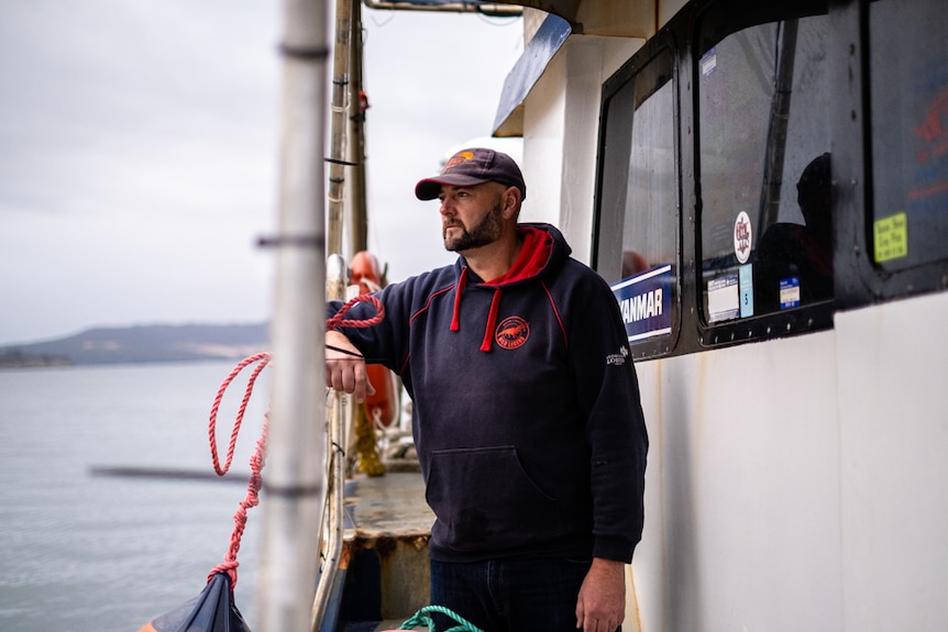 Michael Blake on the boat