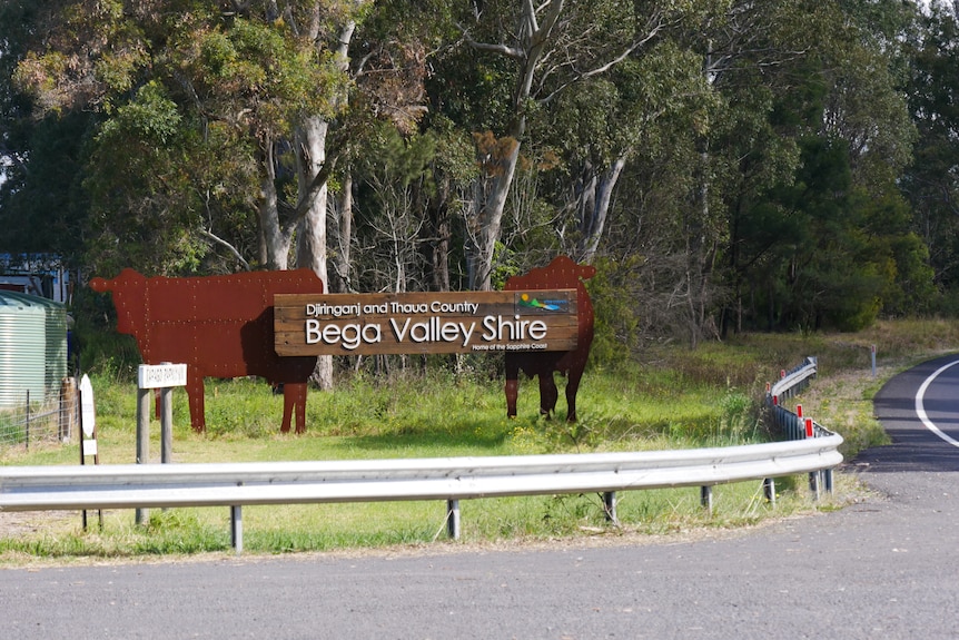 A sign to Bega Valley Shire