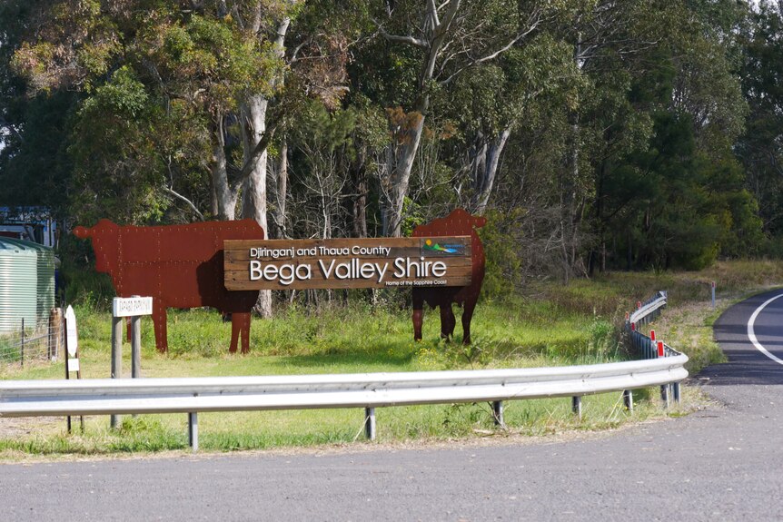 A sign to Bega Valley Shire