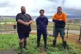 Dairy farmers Andrew Jennings, Brian Whinfield and Adam Hasler.
