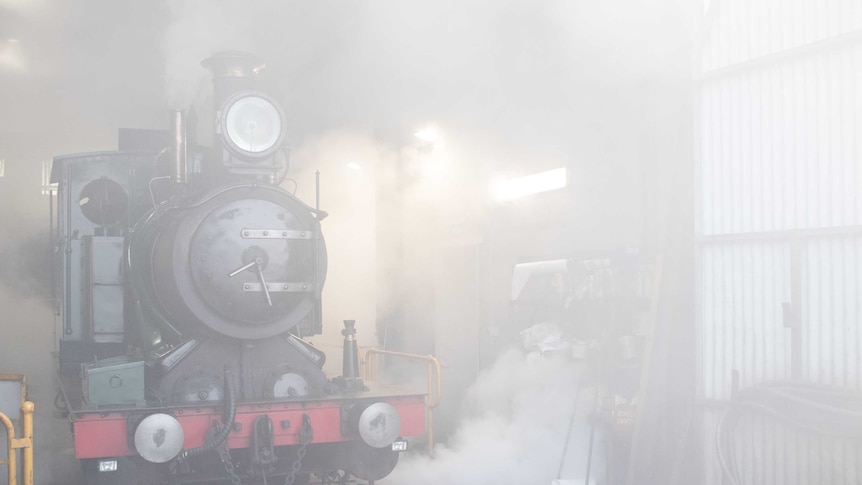 The locomotives produce enormous amounts of steam