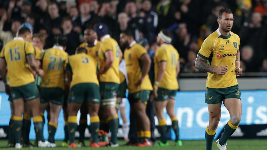 Quade Cooper is yellow-carded in the Wallabies' loss to the All Blacks