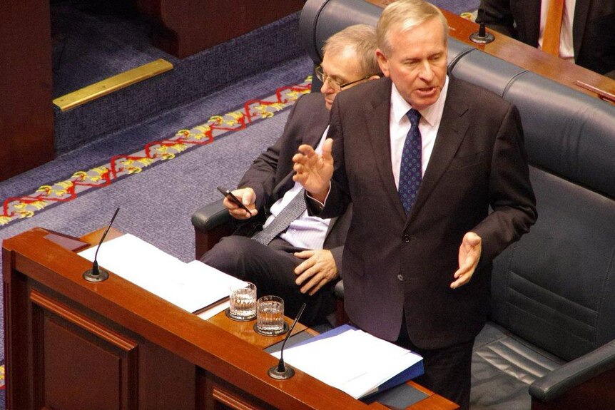 WA Premier Colin Barnett in State Parliament.