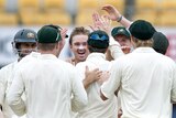 Nathan Hauritz finished with five wickets and his maiden Test half-century in a dominant Australian performance.